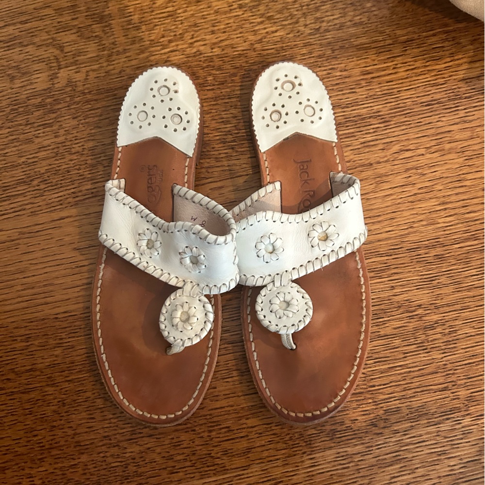 Jack Rogers white sandals